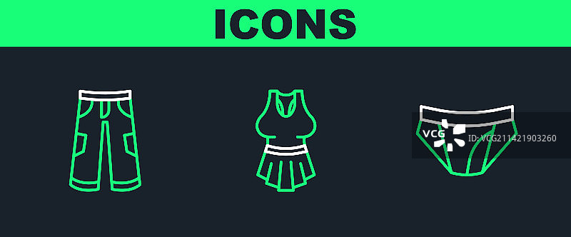 男士内裤、长裤和内衣图标组合图片素材