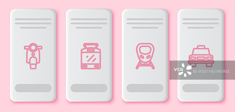 踏板车有轨电车铁路和高速列车icon图片素材