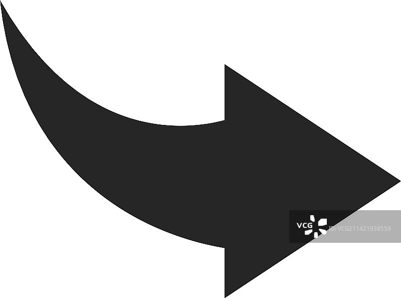 下一个图标黑色弯曲箭头界面元素图片素材