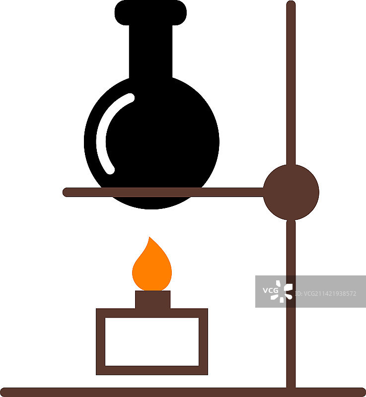 化学实验玻璃烧瓶加热图标图片素材