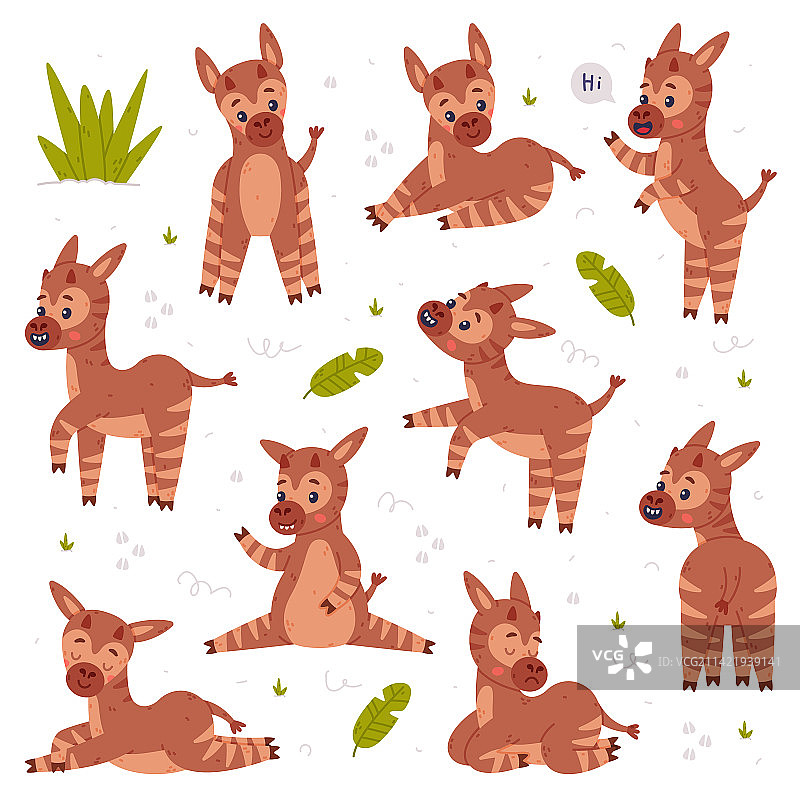 不同姿势的可爱㺢㹢狓宝宝图片素材