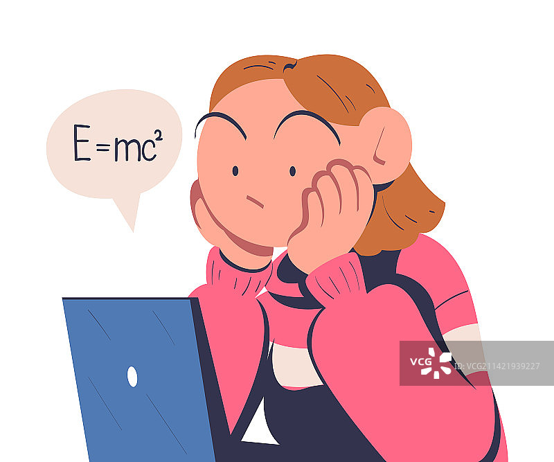 用笔记本电脑进行在线学习的女人图片素材