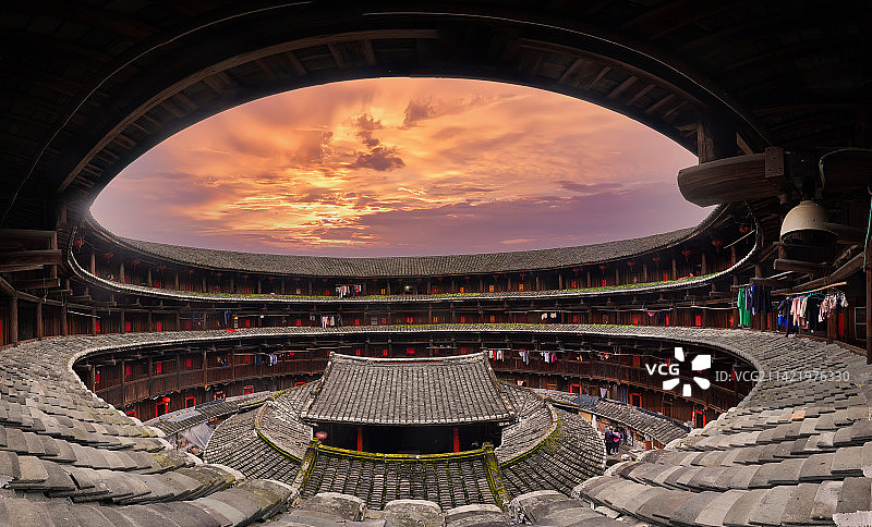 福建云水谣土楼全景图片素材