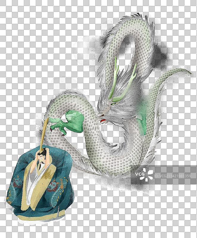 叶公好龙插画元素图片素材