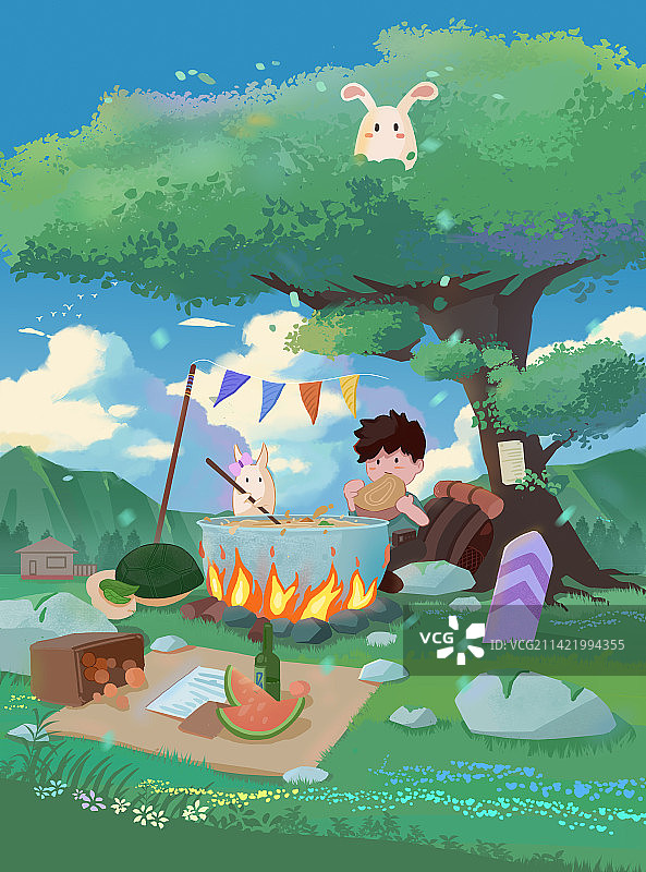 《在路上》（旅行系列插画）图片素材