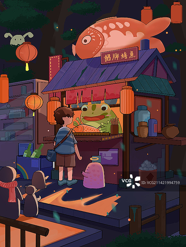 《晚间烟火铺》图片素材