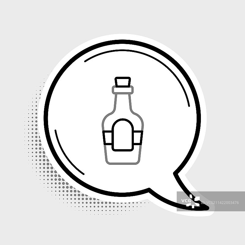 朗姆酒瓶线性酒精饮品图标图片素材