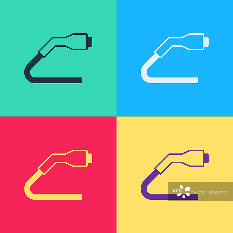 波普艺术风格的电缆插头充电图标图片素材