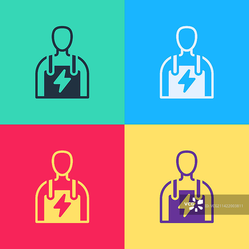 波普艺术风格的汽车修理工图标图片素材