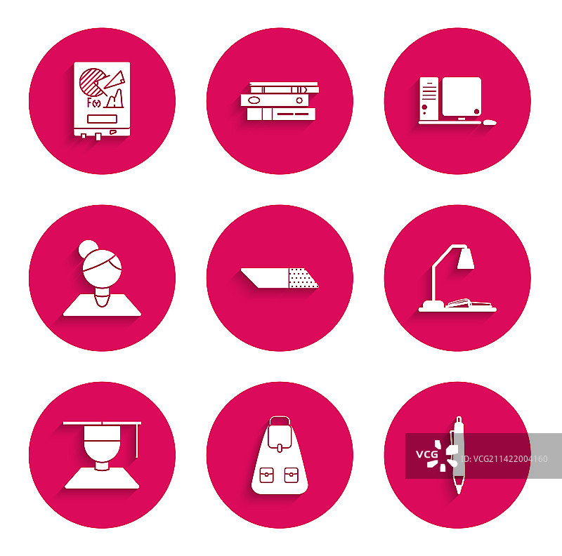 橡皮擦或橡皮学校背包笔套装图片素材