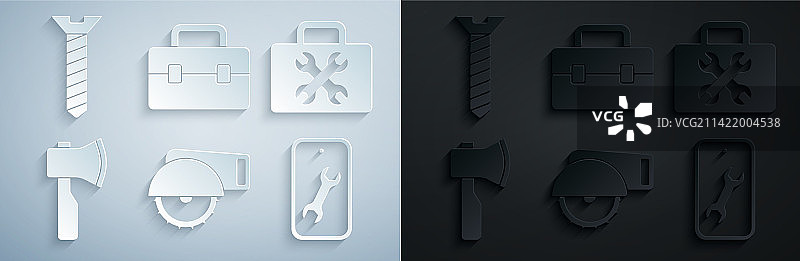 电圆锯工具箱木斧图片素材