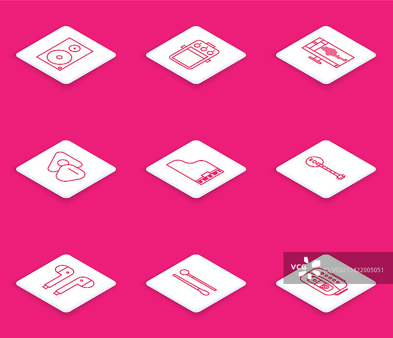 立体声扬声器吉他踏板声音线性组合图片素材