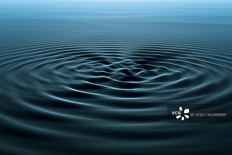 水面上的同心圆波纹图片素材