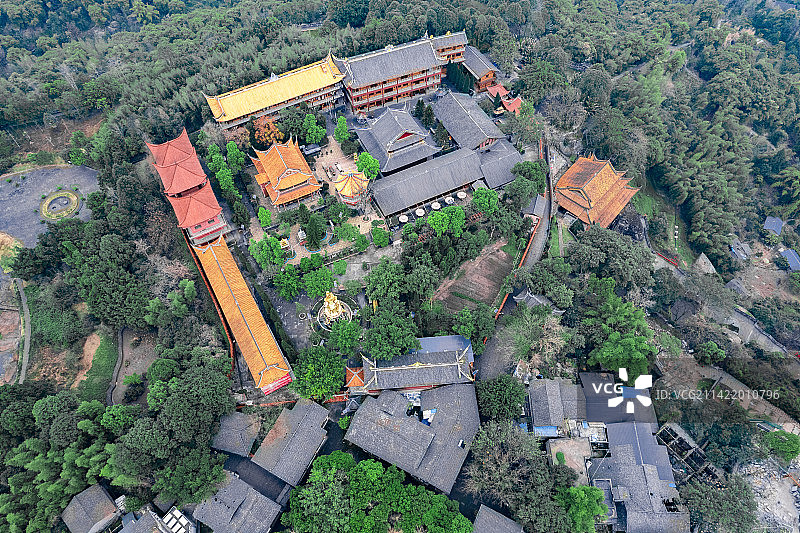 重庆合川涞滩古镇二佛寺航拍图片素材