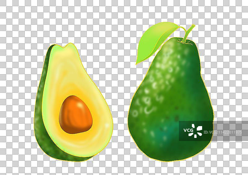 牛油果手绘插画设计元素营养美味健康水果元素图片素材