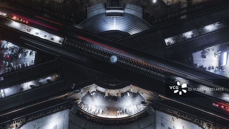 泰安泰山区市政府广场X形交叉路图片素材