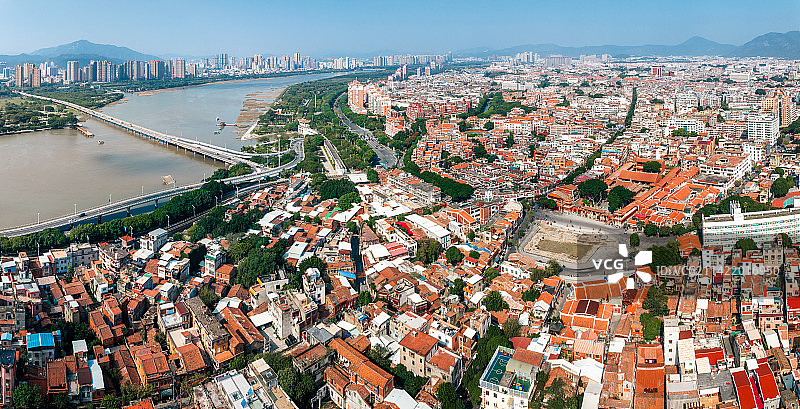 俯瞰泉州古城与晋江图片素材