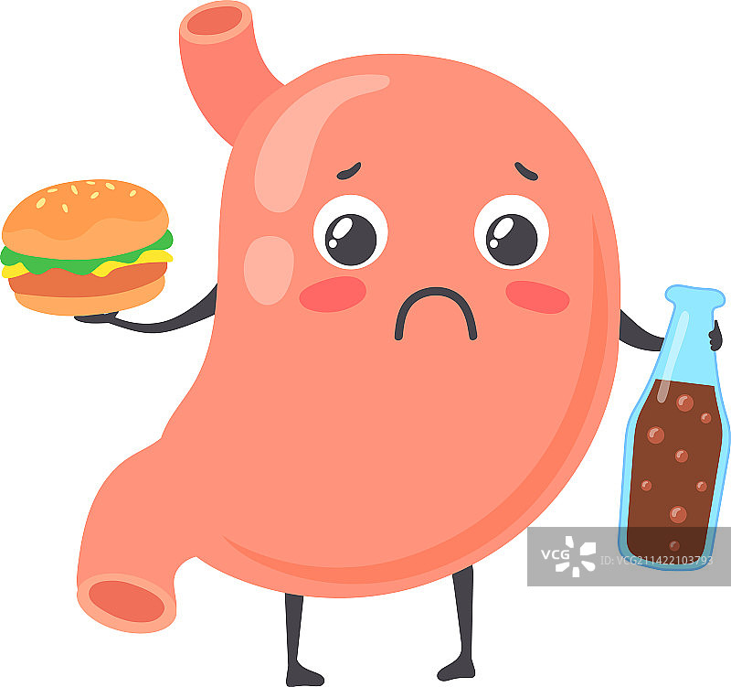 不健康的消化系统与快餐图片素材