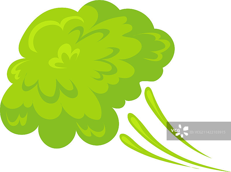 臭屁云卡通：绿色有毒气味图片素材