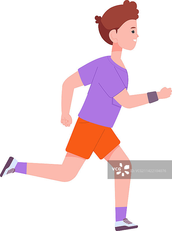 跑步锻炼的男孩图片素材