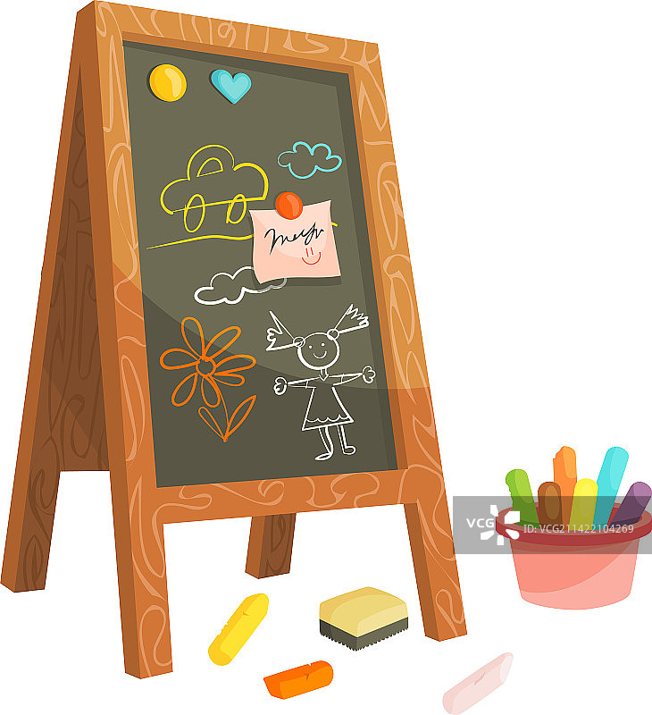 黑板上的儿童涂鸦创意图片素材