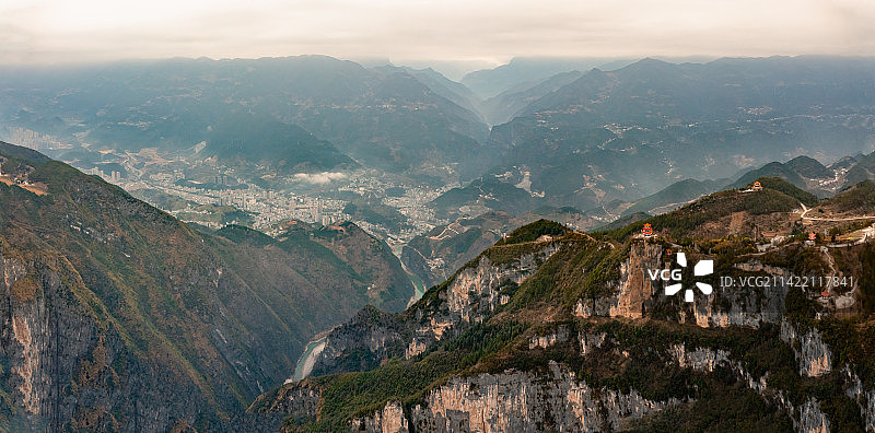 巫溪县云台寺与巫溪县城图片素材