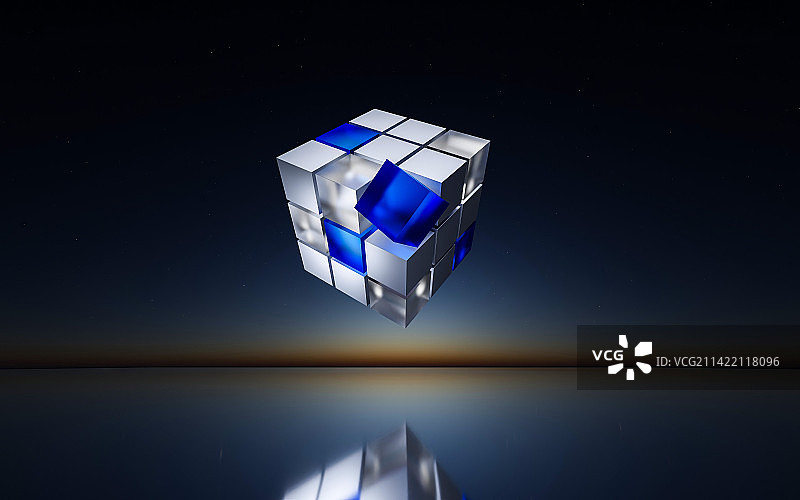 几何形状转动正方体魔方图片素材