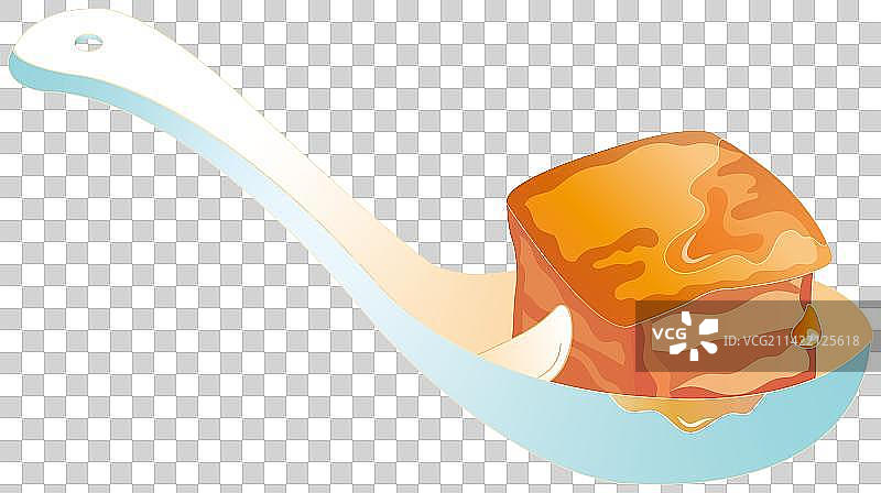 勺子里的红烧肉图片素材