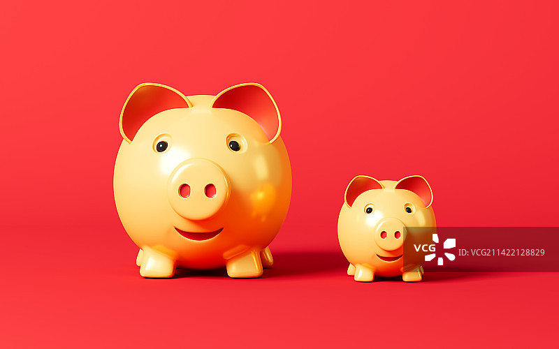 卡通金猪模型3D渲染图片素材