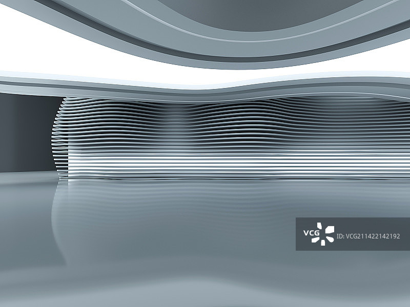 3D渲染白色展厅房间图片素材