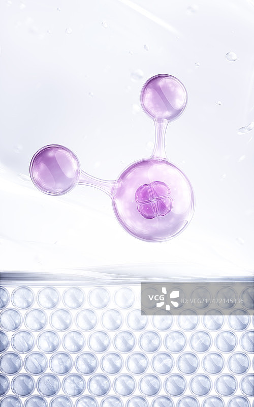 3D渲染的微观世界里的分子结构图片素材