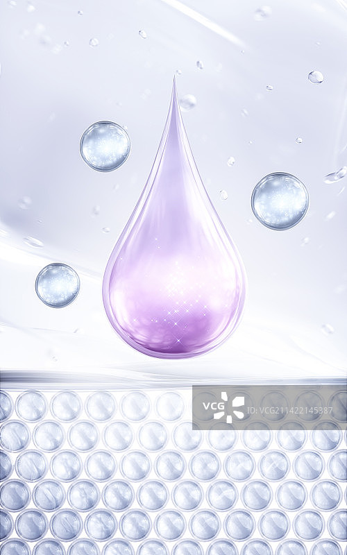 3D渲染的微观世界里的分子结构图片素材