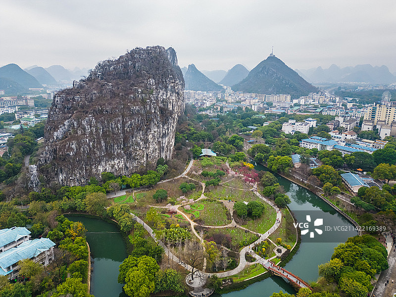 广西桂林南溪山公园樱花季图片素材
