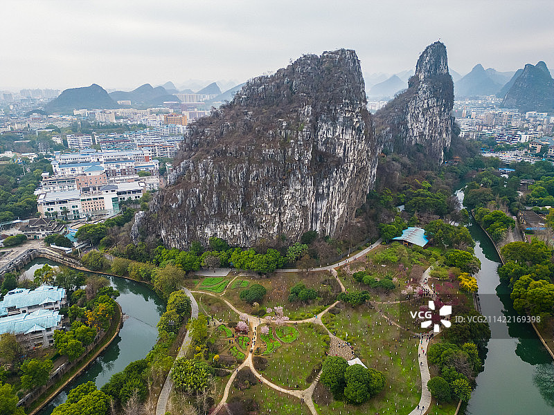 广西桂林南溪山公园樱花季图片素材