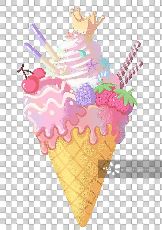 冰淇凌甜筒插画图片素材