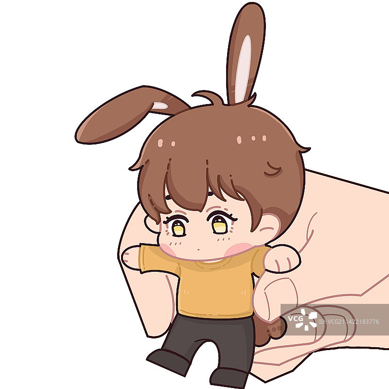 兔子拟人可爱可爱呆萌图片素材