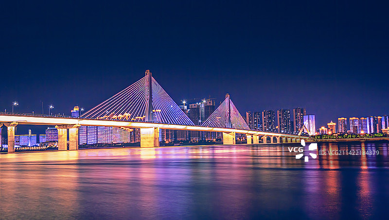 银盆岭大桥夜景图片素材