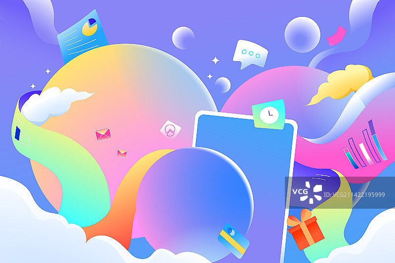 卡通春季春天妇女节女生节女神节女孩少女出游城市建筑星球科技概念送礼电商促销活动渐变矢量插画图片素材