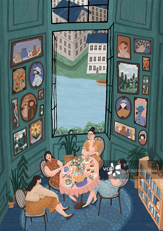 姐妹们的下午茶图片素材