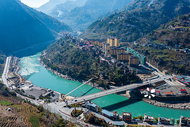 云南省怒江州福贡县城图片素材