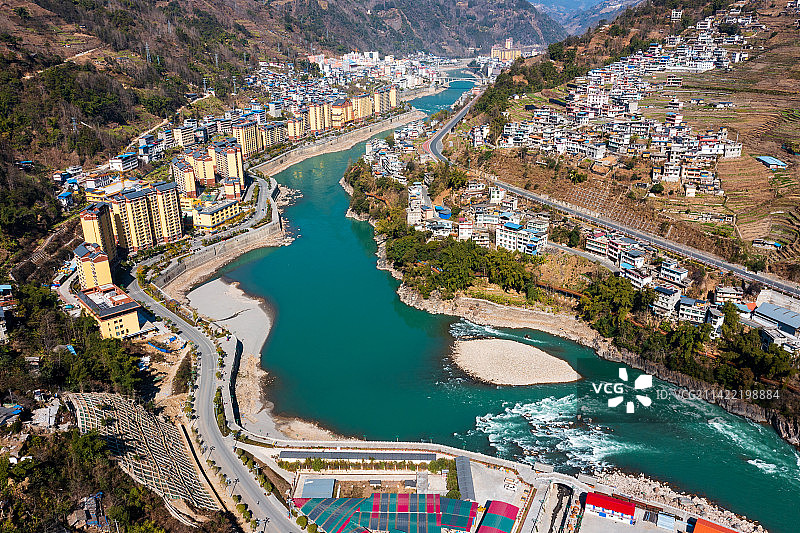 云南省怒江州福贡县城图片素材