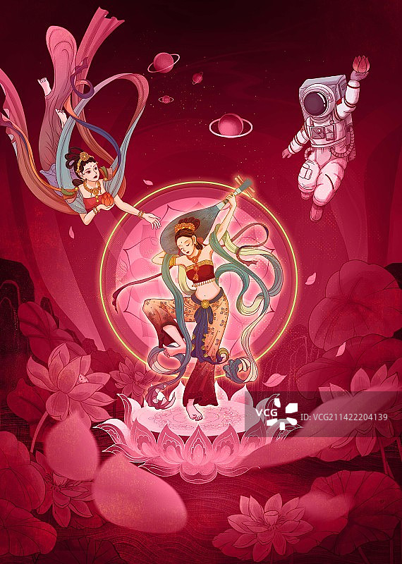 彩通非凡洋红X花间宇宙X敦煌图片素材