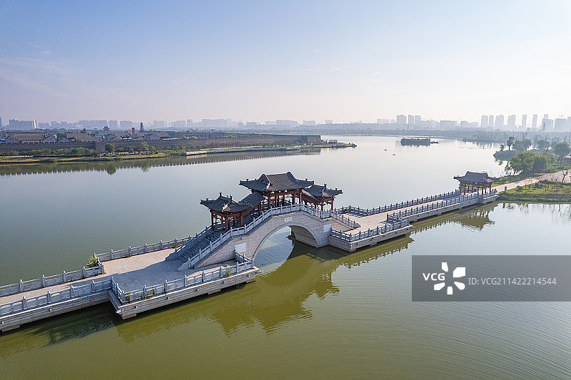 河南商丘古城高视角航拍风光图片素材