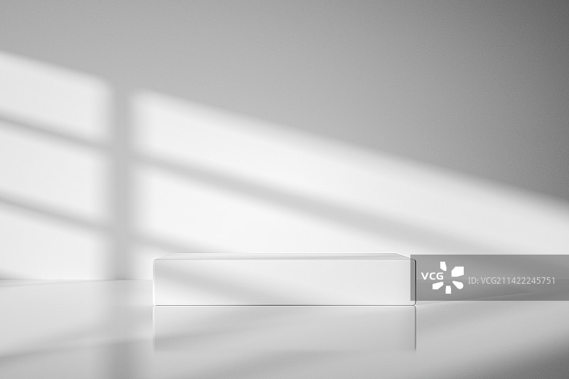 3D渲染纯白色室内光影空间背景图片素材
