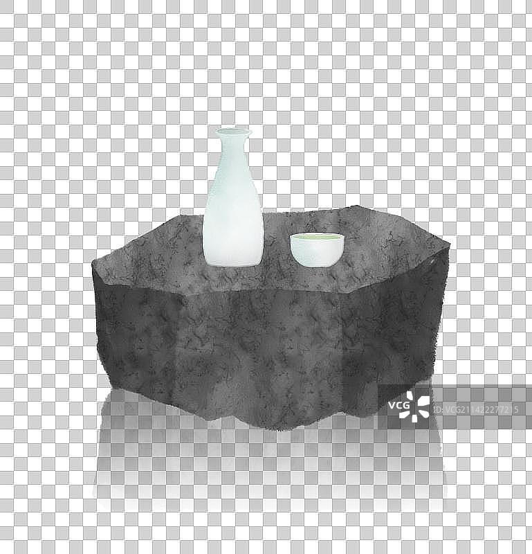 石桌上的酒壶和酒杯素材图片素材