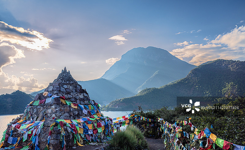 中国第三大深水湖泊川滇旅游胜地泸沽湖图片素材