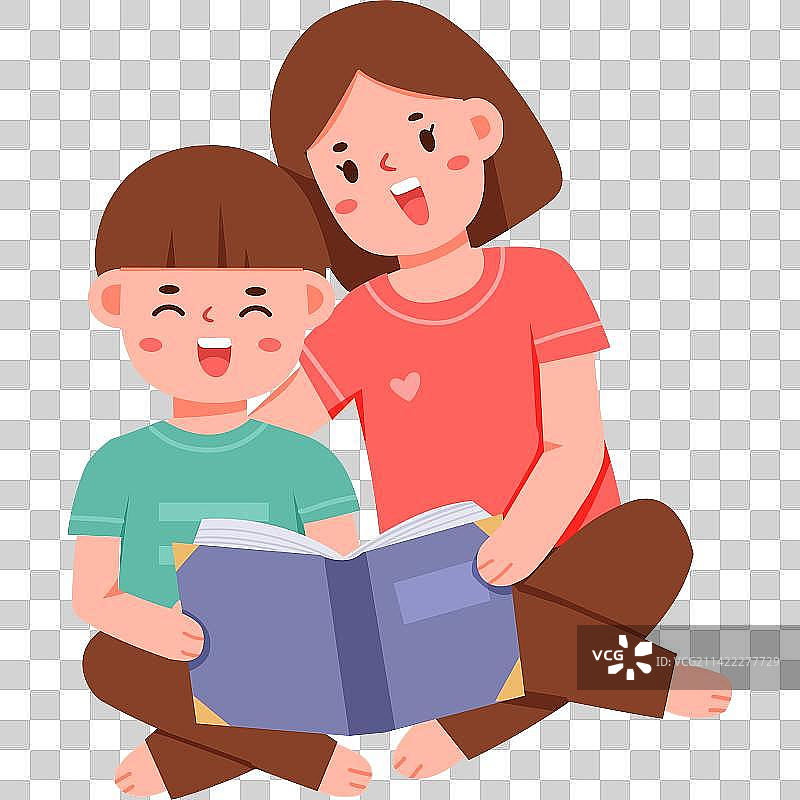 妈妈给儿子讲故事图片素材