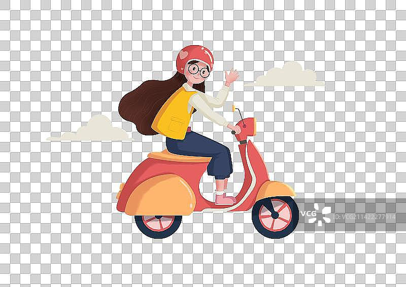 骑摩托的女孩图片素材