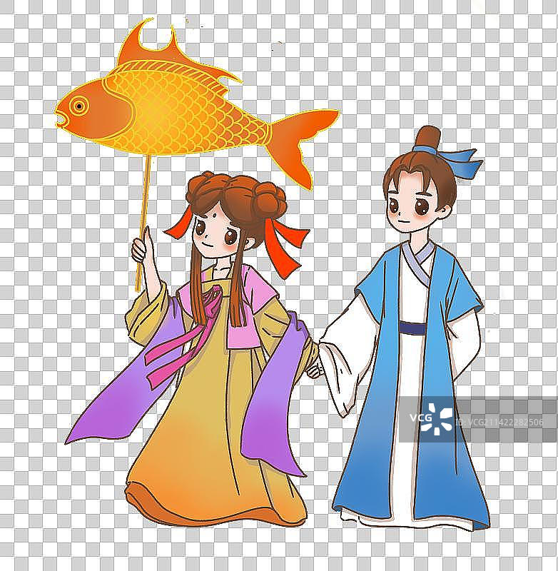 汉服情侣图片素材