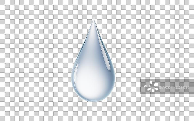 透明水滴与透明背景3D渲染图片素材